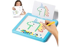 QANIY Kids' Magnetic Drawing Board Toy, Large Doodle Board with Magnetic Beads and Pen, Magnetic Dot Art Montessori Learning Preschool Toy for Toddlers, Travel Toys Gift for 3 4 5 6 Year Old Boys Girls