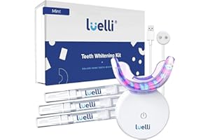 Luelli Teeth Whitening Kit with 32 LED Accelerator Light, Wireless Mouth Tray, 20+ Treatments, Enamel Safe, Suitable for Sens