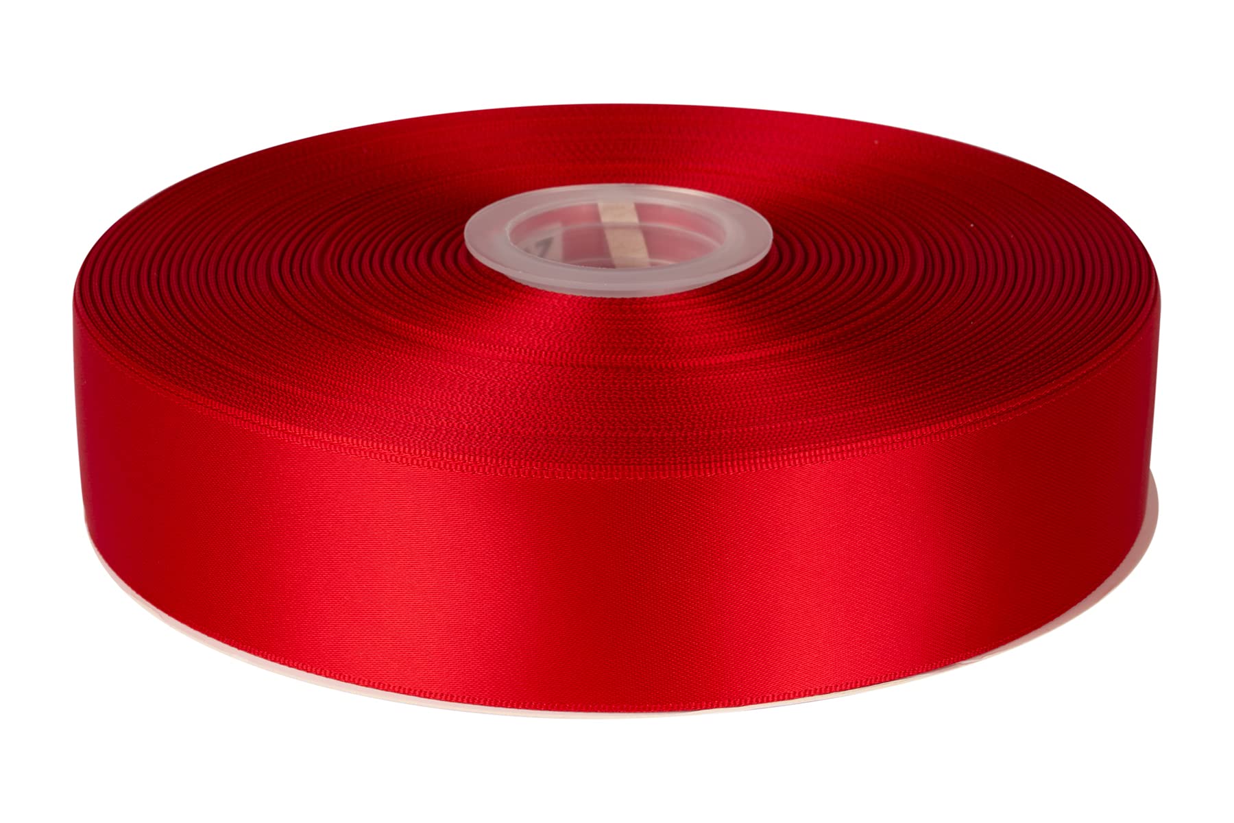 Fondersy 38mmX 91M Double Faced Satin Ribbon Red Polyester Ribbon for Gift Wrapping Wedding Decoration Floral Arrangement Crafts