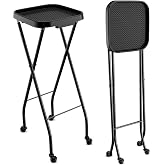 Folding Salon Tray, Salon Trolley, Salon Cart Tattoo Rolling Tray Station-Black
