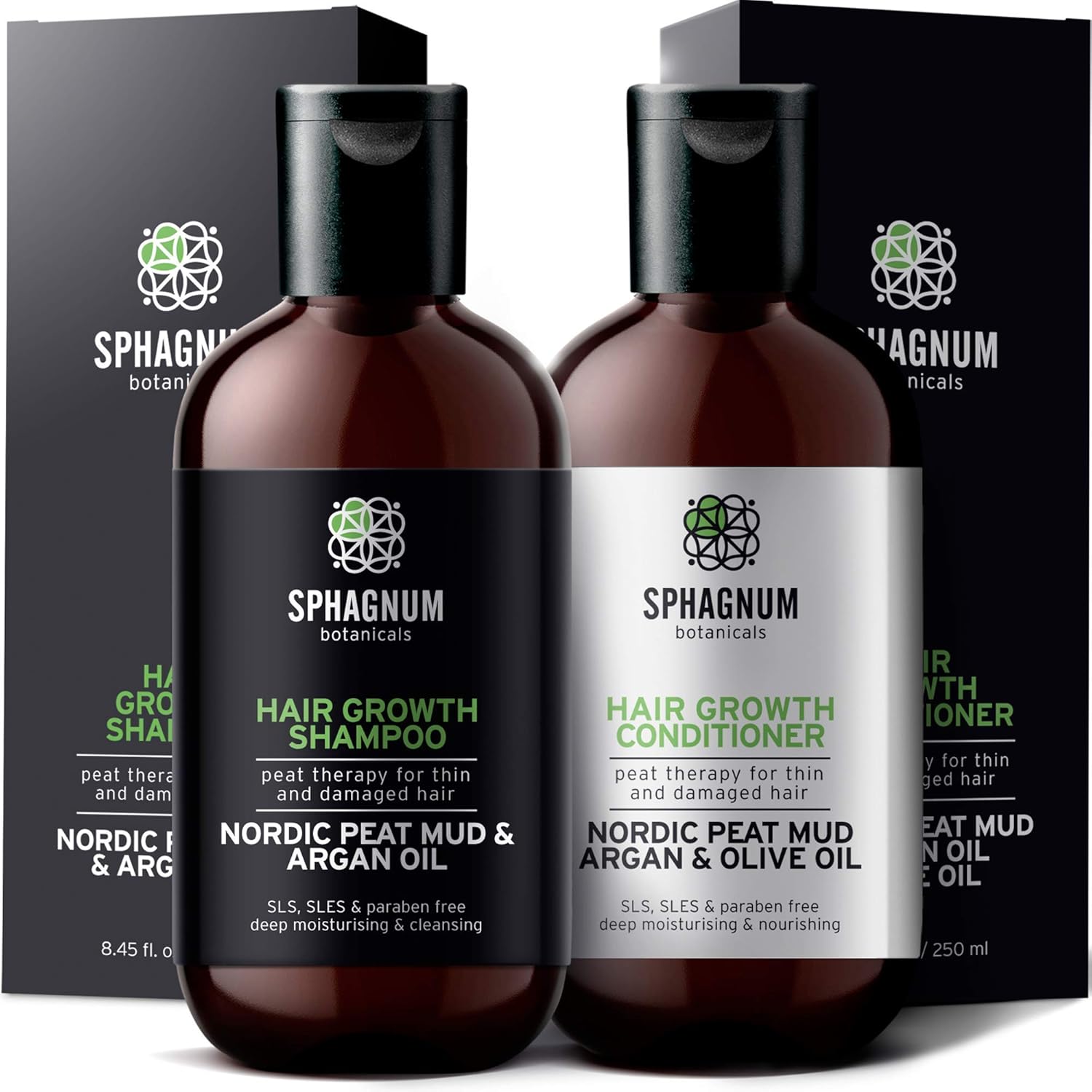 Hair Growth Shampoo and Conditioner - Natural Argan Oil with Peat Mud for Effective Hair Loss Treatment. : Beauty