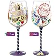 NymphFable Hand-painted Retirement Wine Glass Personalised Gift for Friend Family 15oz (Multi-Retirement)