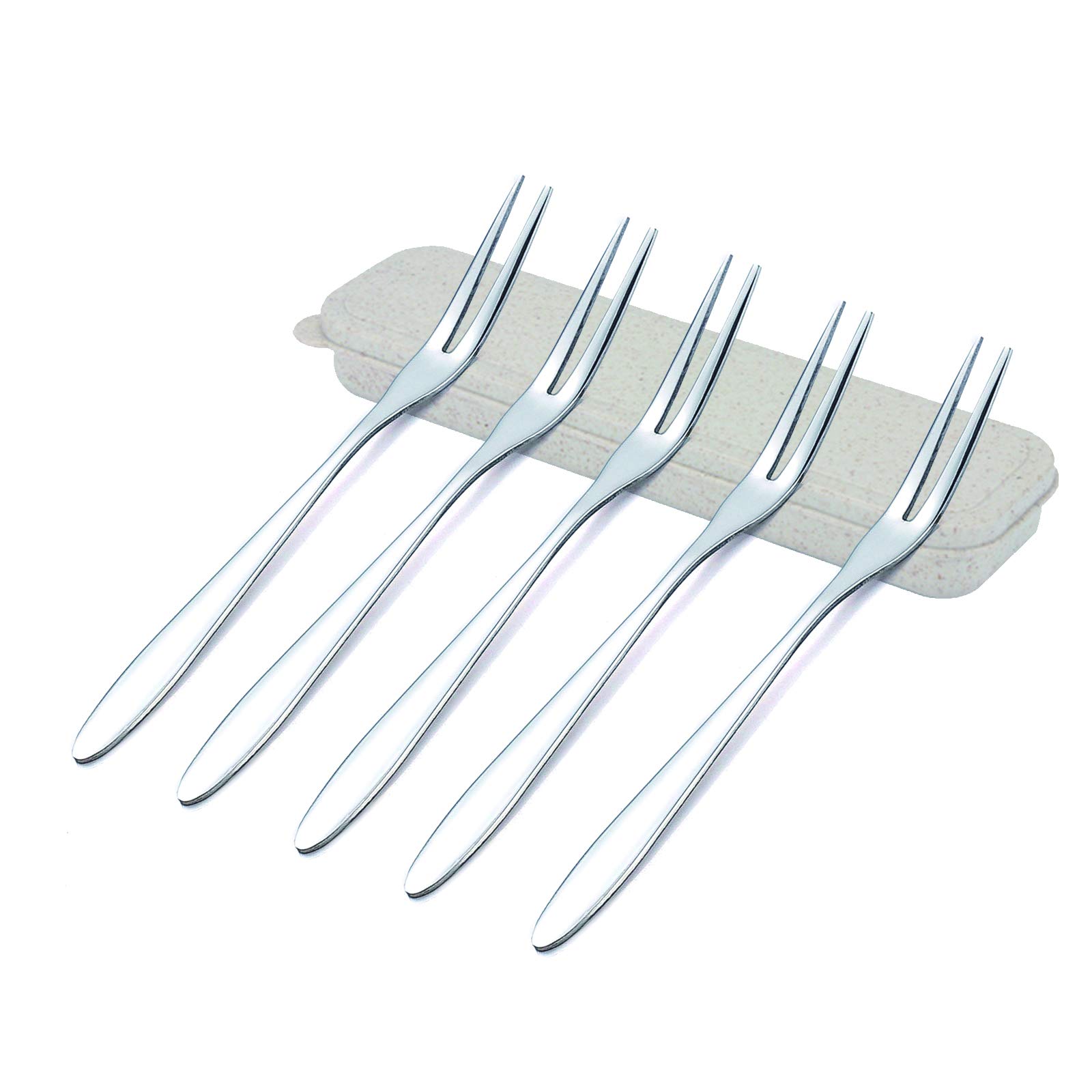 GOBOOMAN Fruit Forks Salad 12pcs 304 Stainless Steel Tasting Appetizer Fork Cocktail Forks 12.5cm with Recyclable Box