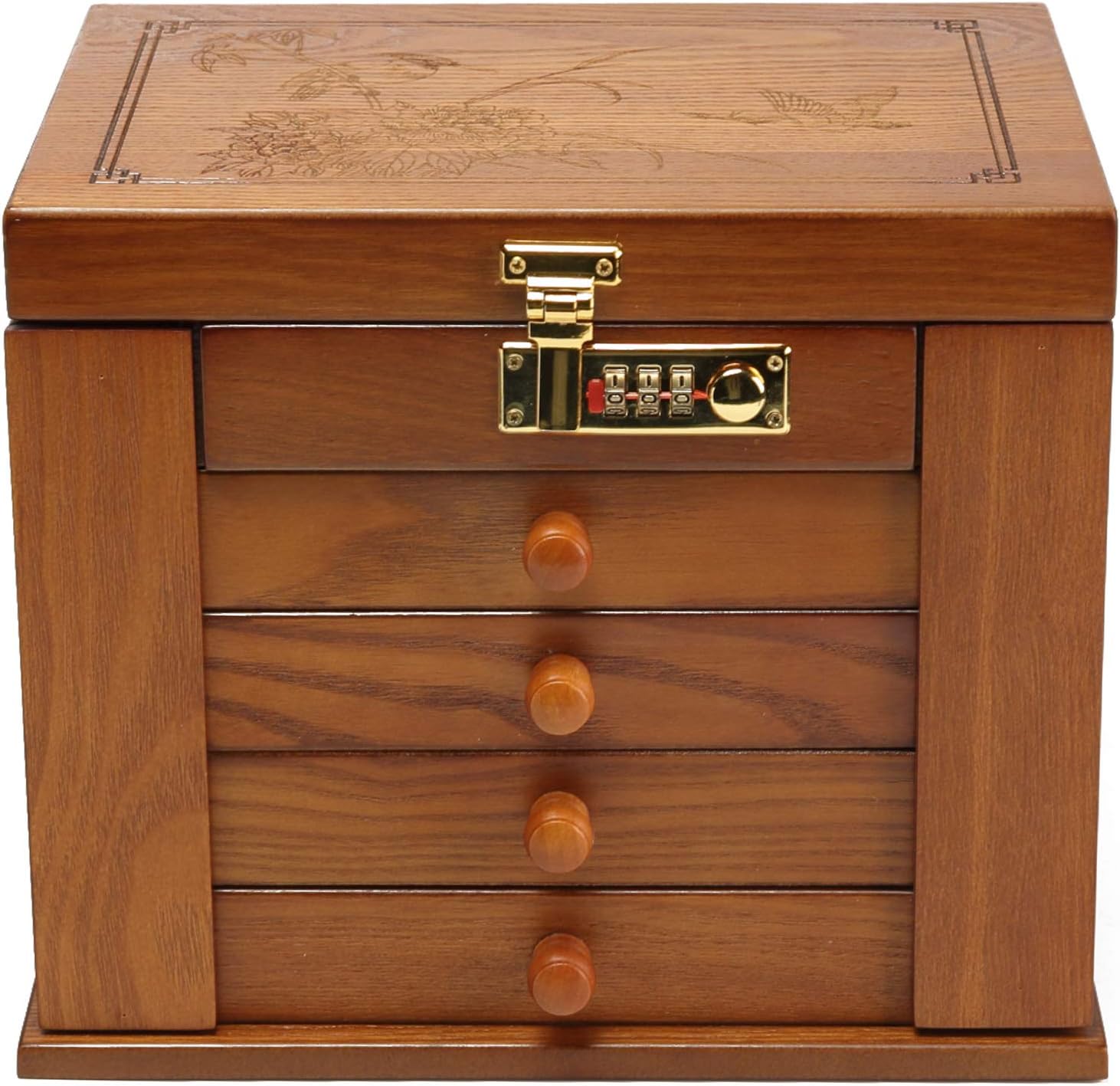 Amazon Com Changsuo Wooden Jewelry Box Organizer With Combination Lock For Women Lockable Large Dresser Top Jewelry Storage Container With Combo Lock Mirror Velvet 4 Drawers Dark Natural Home Improvement Amazon Com Changsuo Wooden Jewelry Box Organizer With Combination Lock For Women Lockable Large Dresser Top Jewelry Storage Container With Combo Lock Mirror Velvet 4 Drawers Dark Natural Home Improvement