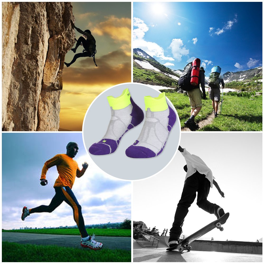 Compression Running Socks Low Cut, Reinforced Arch Support - Pressure Dispersing Heal & Enhanced Stability of Ankles