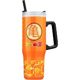 Get Trend Dragon Ball Z Tumbler with Handle and Straw 32 oz, Keeps Hot 8 Hrs, Cold 12H &amp; Ice 42H, BPA-Free Insulated Stainless Steel Water Bottle, Travel Mug, Anime Gifts (Orange Dragon Ball)