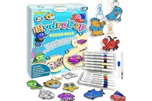 WurLoo 3D Art Kit - Aqua Puffs Ocean Panl, Magic Foam Texture Painting Kit, Mess-Free Craft for Kids, Creative & Travel Gift for Girls & Boys Ages 4-10