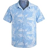 Weecreeture Boy's Button Down Hawaiian Shirt Short Sleeve, Kids Summer Beach Hawaiian Shirts for Boys for 4-14 Years