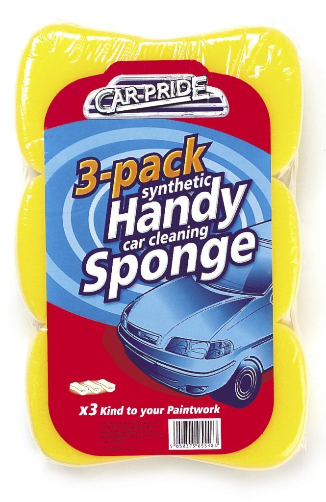 Car Pride CP011 Handy Car Cleaning Sponges, Pack of 3