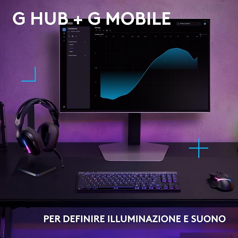 G522 LIGHTSPEED, cuffia con microfono gaming wireless (Nero)
