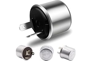 GLOFE 1X Electronic LED Flasher Relay，No Fast Hyper-Flash, 12V LED Heavy Duty EF32 2Pin Compatible with Automobile Motorcycle Bike Fix Turn Signal Bulbs Fast Hyper Flash