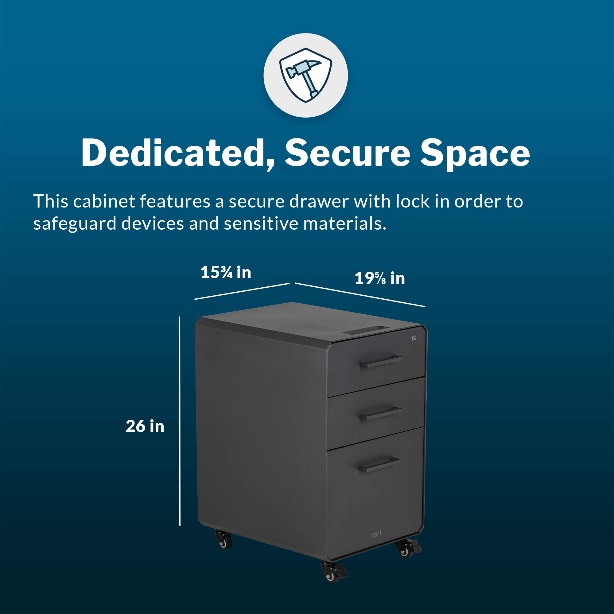 Vari Drawers Mua Vari Three Drawer File Cabinet - Mobile Filing Cabinet for Home or ...