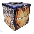 The Tin Box Marvel Avengers Stack Store and Carry Tin. Stackable Tin Box with Handle, Blue