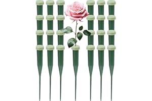 FIVEIZERO Floral Water Tubes for Flowers, 25 PCS 5.64 Inch Green Flower Stem Water Tubes with Caps, Plastic Floral Tubes Vials for Fresh Flower Arrangements, Florist Supplies