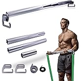 J Bryant Fitness Resistance Band Exercise Bar Large Hook Heavy Duty Bar