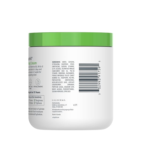 CETAPHIL FACE & BODY MOISTURIZER, HYDRATING MOISTURIZING CREAM FOR DRY TO VERY DRY, SENSITIVE SKIN, NEW 20 OZ, FRAGRANCE FREE, NON-COMEDOGENIC, NON-GREASY (PACKAGING MAY VARY)