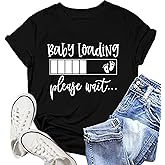 NEWKA Pregnancy Reveal Shirts for Women New Baby Announcement Tshirt Mom to Be Tee Tops