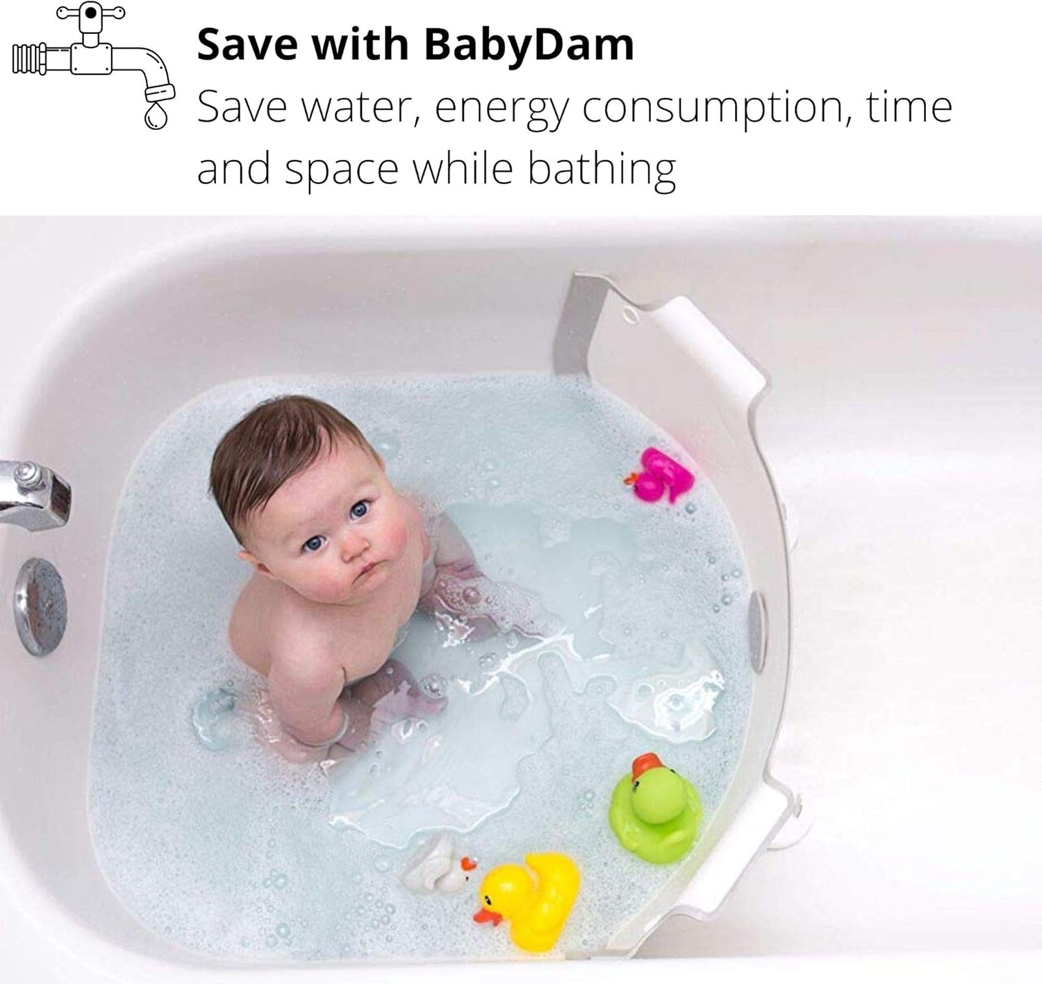 Babydam Reducteur De Baignoire Blanc Gris Amazon Fr Bebes Puericulture
