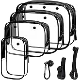 FFpaw 7 Packs Clear Beach Tote Bag Accessories Insert Hooks Phone Holder for Beach Bags Travel Makeup Clean Toiletry Brush Organizer Divider Storage Inner Compatible Pouch Cosmetic Bag