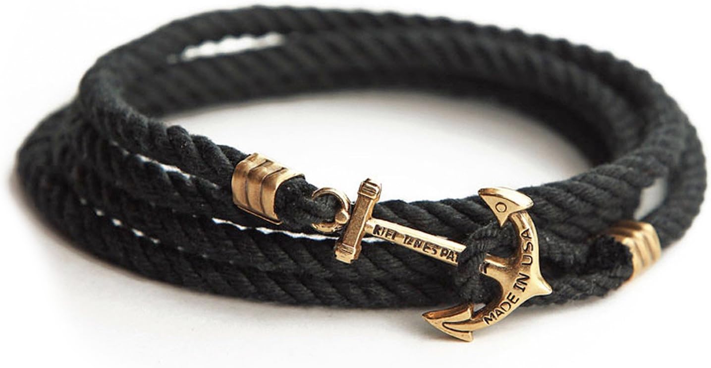 Kiel James Patrick Black Pearl Anchor Bracelet Black
