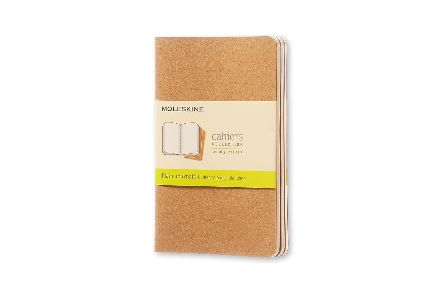 Moleskine Cahier Journal, Set 3 Notebooks with Plain Pages, Cardboard