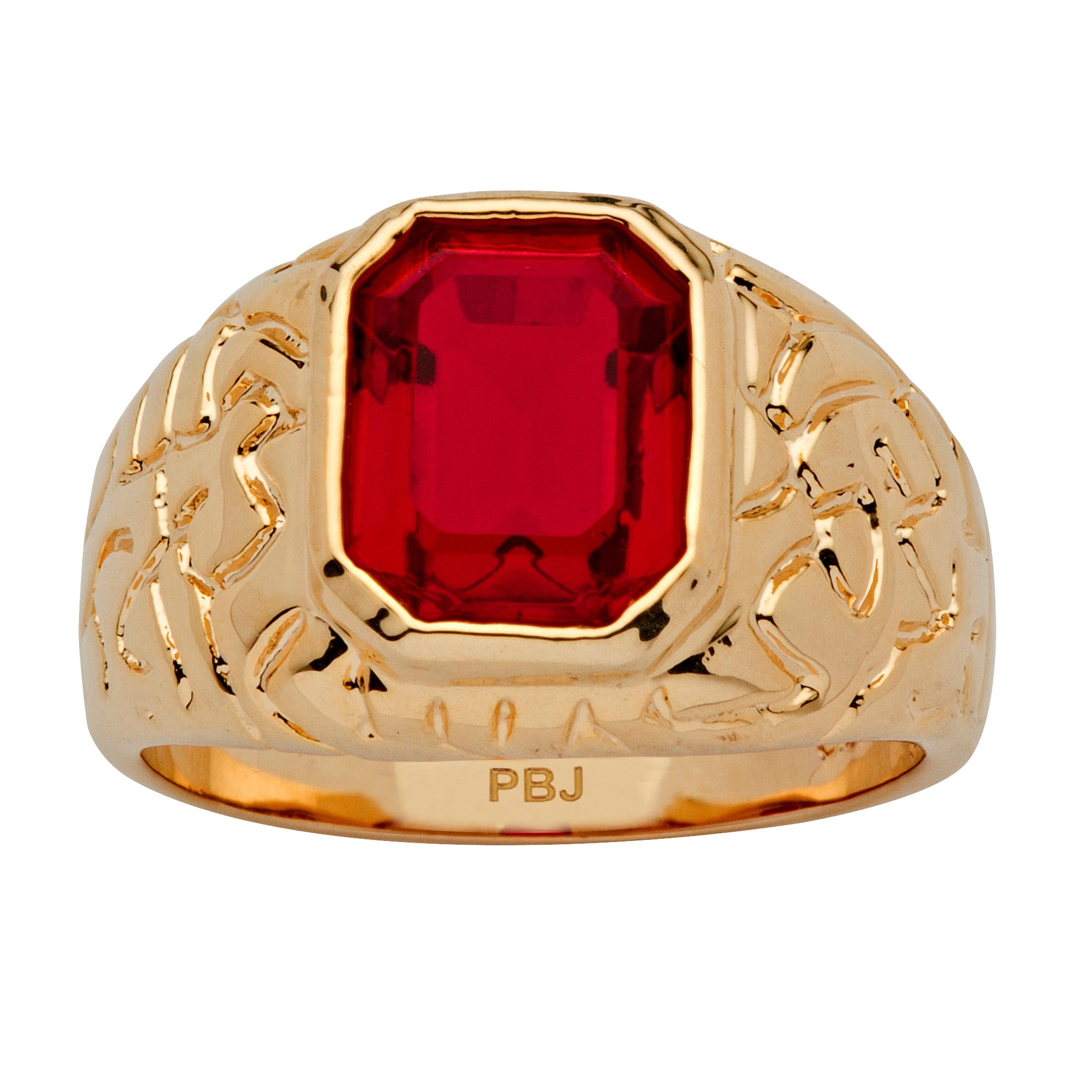 Palmbeach Los tamaños de anillo de estilo rojo de rubí de rubí rojo de color de esmeralda de color amarillo para hombres 8-16 Tamaño 8 8