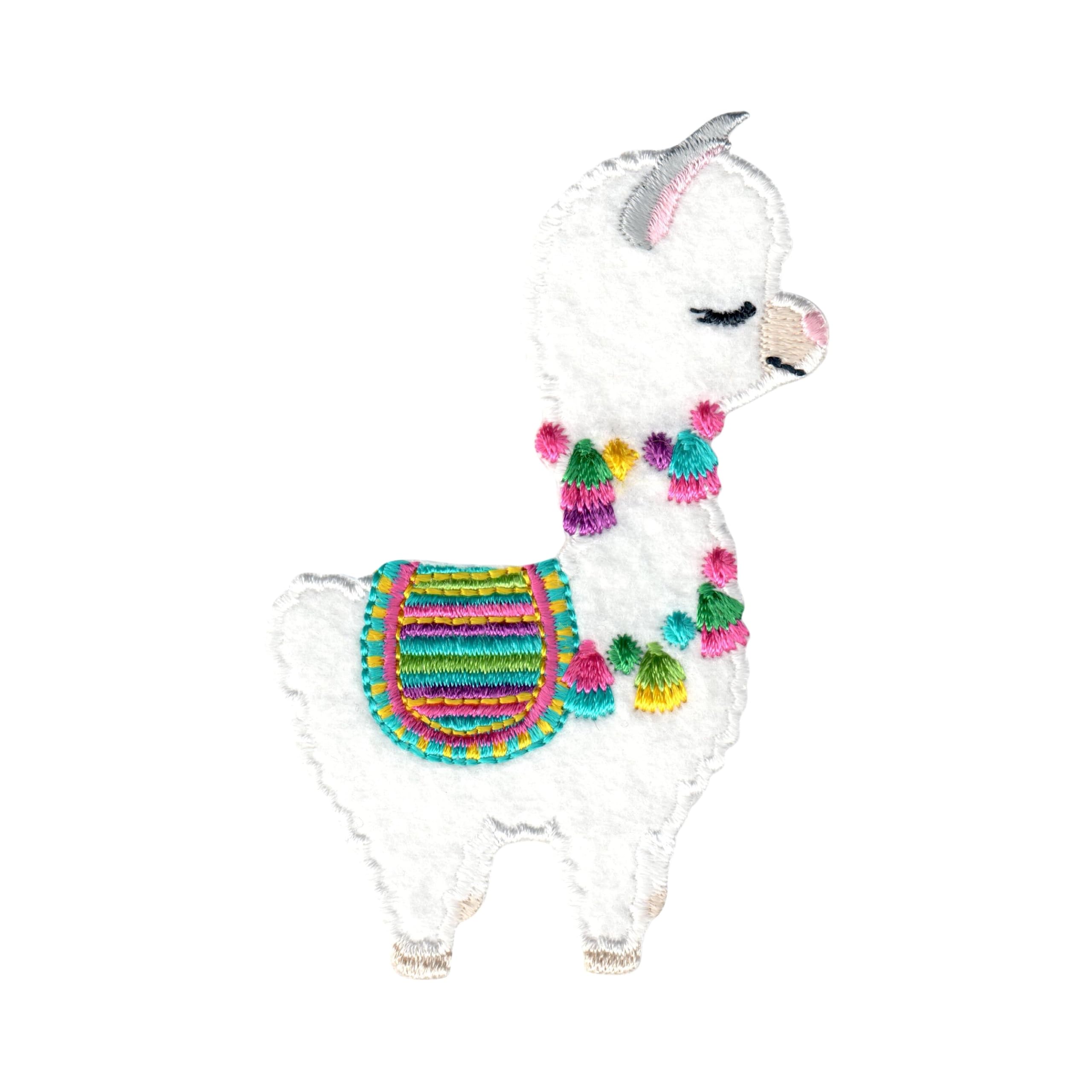 PatchMommy Llama Iron-On Patch - Premium Embroidered, Washable - 3.5" x 2.5" - Durable Applique for Jackets & Backpacks