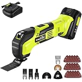 SnapFresh Cordless Oscillating Tool with 22pcs Accessories, 6 Speed Control | UL Certificated 20V 2.0Ah Battery &amp; Charger, 3.2&deg; Oscillation Angle, 2.95 LBS, Oscillating Multi-tool, Cut/Scrap/Sanding