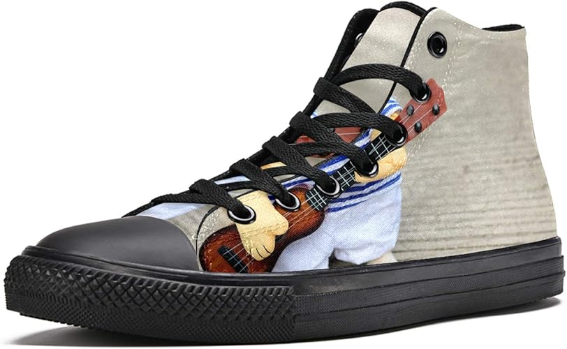 Anmarco Sneaker für Damen, Motiv: Musiker, Gitarristen, Mops, mit hoher