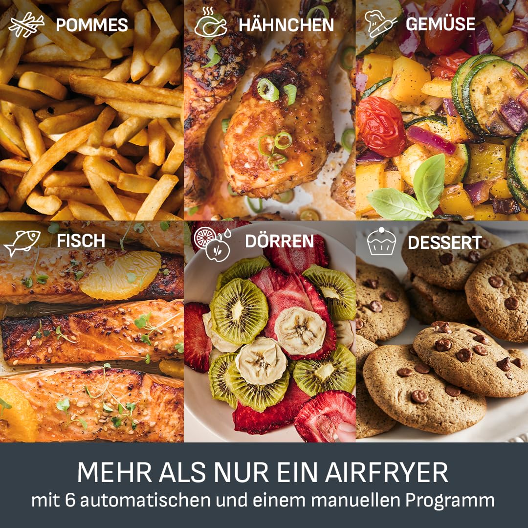 Tefal Dual Easy Fry Heißluftfritteuse 8,3 L – Airfryer mit 2 Kammern & XL-Schublade, 7 Programme, 2700 W, Extra-Crisp-Technologie, fettarm frittieren & energiesparend, spülmaschinenfest EY9018 7