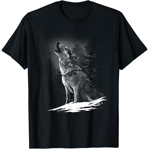 Amazon.com: Howling Wolf Howling at Moon for Women & Men T