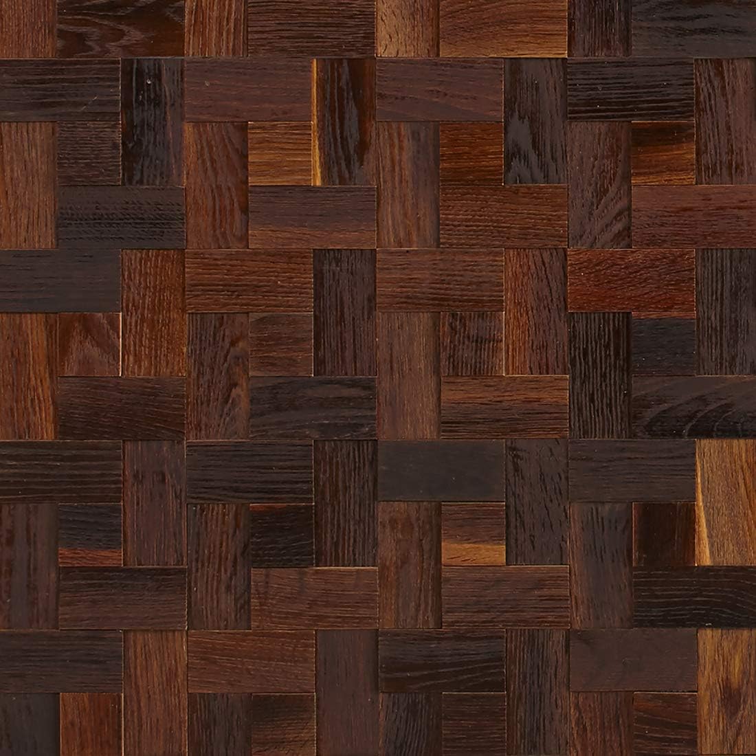Timberwall - Mosaic Collection Basketweave Oak Brown - Wood Wall Mosaic Tile - Solid Oak Wood - Glued Application - 5.5 Sq Ft