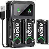 DXKK 3x5520mWh Battery Pack Compatible for Xbox One/Xbox Series X/S Controller, Rechargeable Battery Packs for Xbox One S/X/Elite Accessories