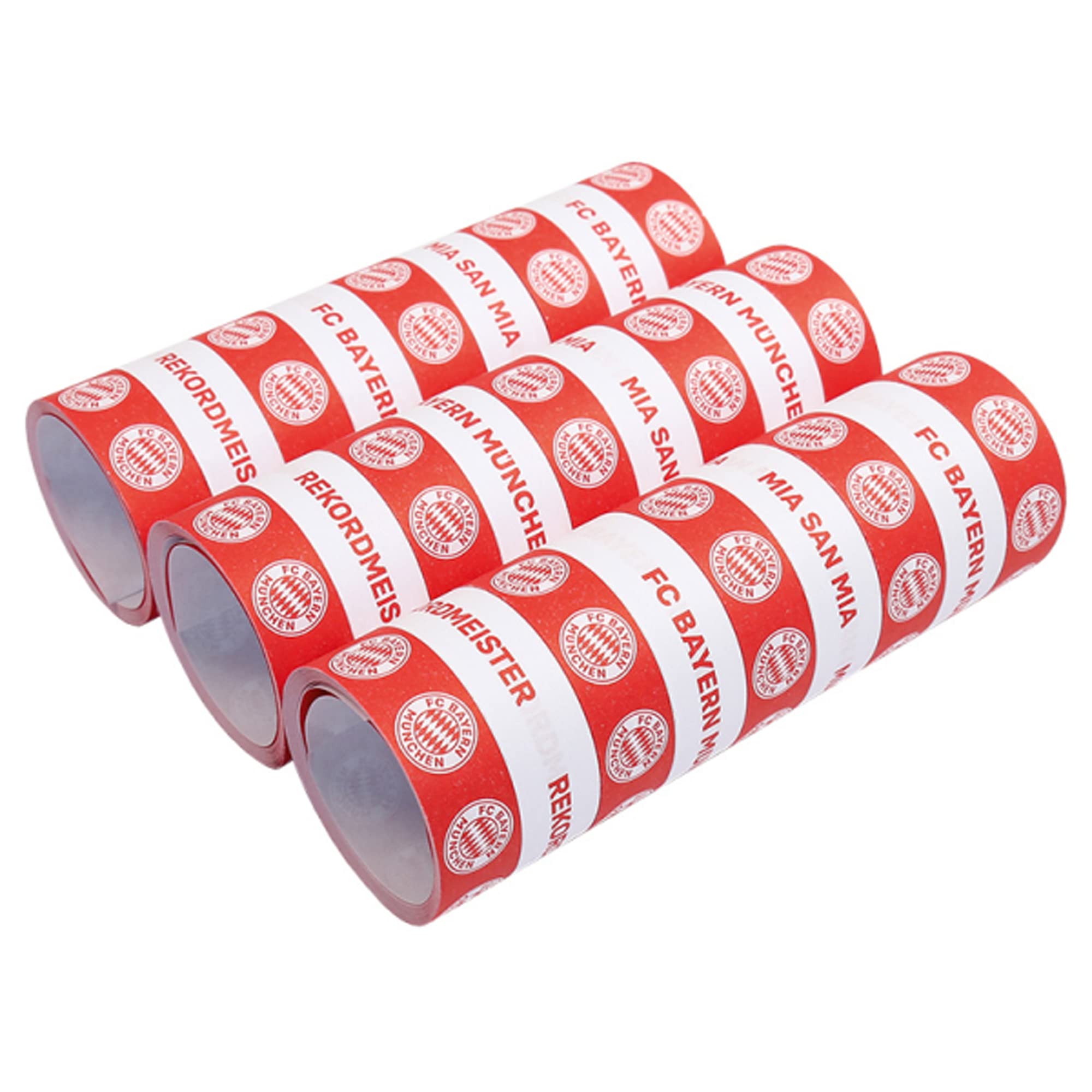 amscan 9906518 FC Bayern Munich Streamers, Pack of 3, Size 1.4 x 400 cm, Made of Paper, Perfect for Fan Club or Football Theme Party, Party Supplies