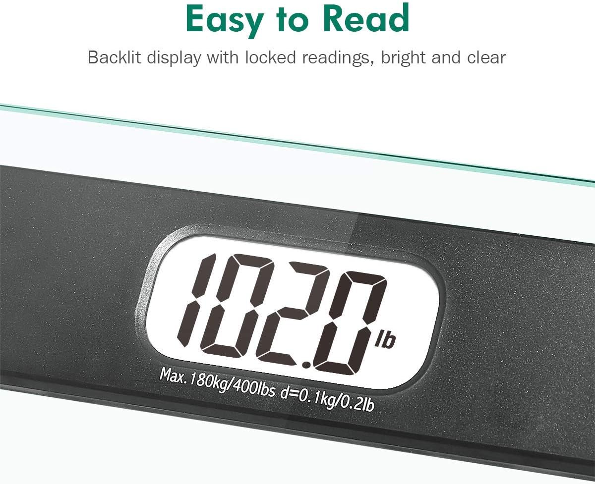 Beautural Precision Digital Body Weight Bathroom Scale with Lighted Display, Step-On Technology, 400 lb, Body Tape Measure and Batteries Included: Health & Personal Care