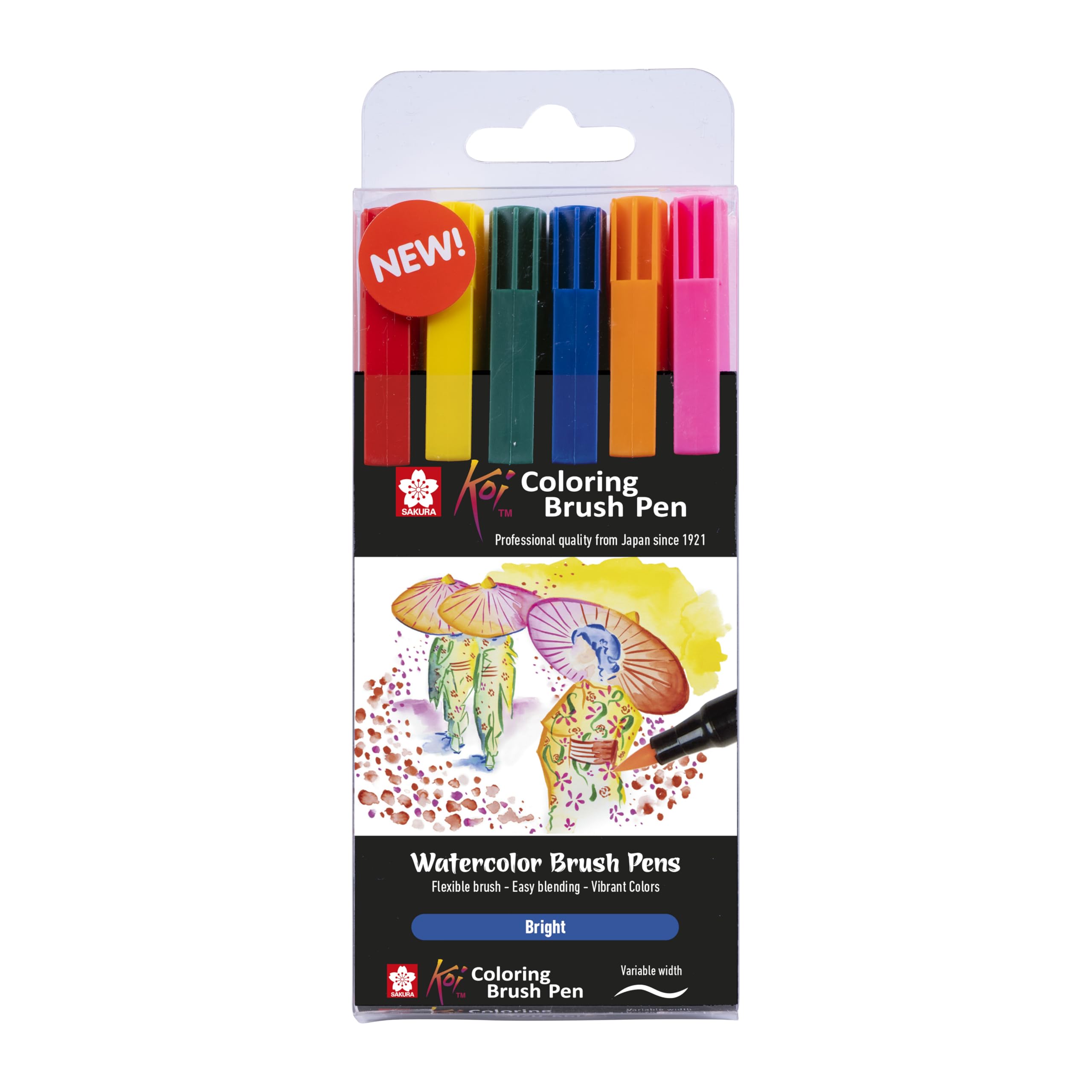 Sakura Koi Coloring Brush Pen set Bright | 6 colours (XBR6B1)