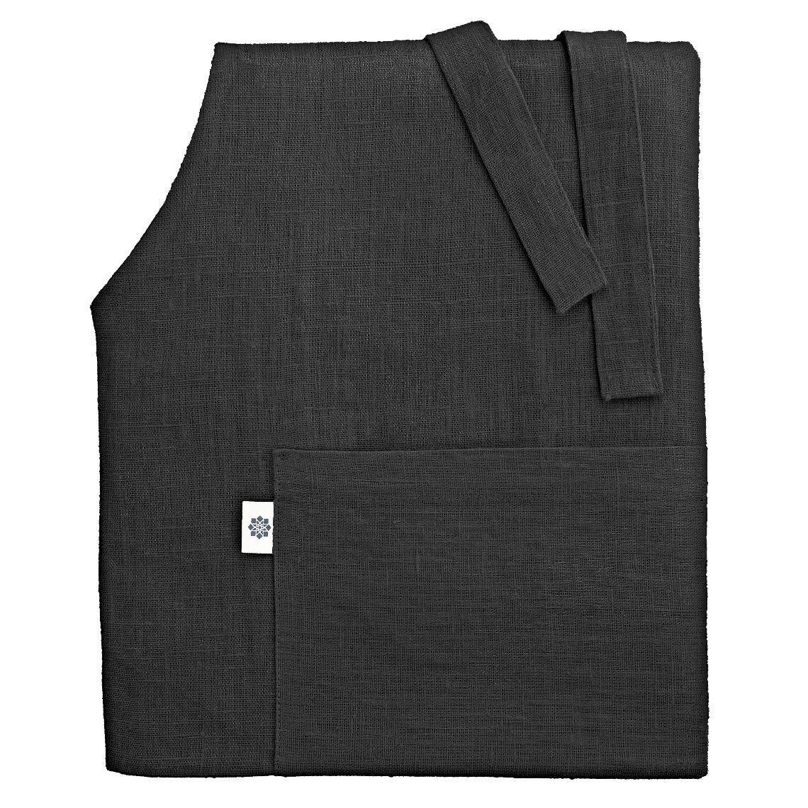 Linen & Cotton Apron for Women Men Chef Professional Adult Ella – 100% Linen, Black (70 x 84cm (28'' x 33.6'')) Unisex Kitchen Cooking Baking Bib Apron Durable for Home Restaurant Coffee House Shop