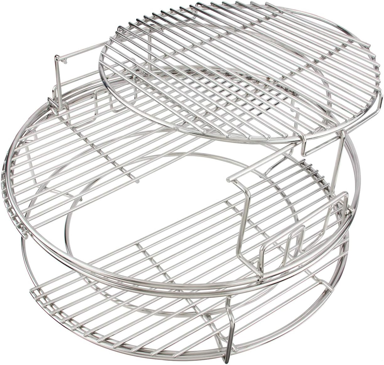 3 Tier 5 Piece EGGspander Replacement Kit for Large Big Green Egg Accessories Aftermarket Parts 304 Stainless Steel Cooking System Combines the 2-Piece Multi-Level Rack and 1-Piece ConvEGGtor Basket