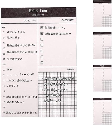 Amazon 50枚 5冊 時間 付箋 スケジュール帳 手帳 プランナー 予定表 計画 時間管理 日付 ディスプレー 方眼 オフィスメモ Day 管理 国内発送 付箋 文房具 オフィス用品