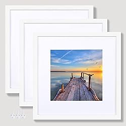 Hongkee 12x12 White Picture Frame set of 3, Made of