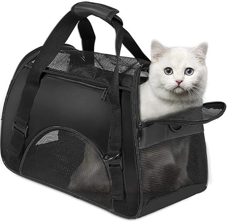 Vicstar Sac De Transport Souple Pour Petits Chats Et Chiens Avec Poignées Et Sangle Amovible Pour Voyage En Train Voiture Ou Avion Accepté En Bagage