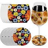 ZUYYON 10 Pcs Neoprene Insulated Wine Glass Sleeve and Base Cover Set for Sublimation - Drink Holder for Wine Glass Ornaments Supplies