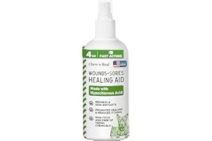 CHEW + HEAL LABS Soothe & Heal Fast - Natural Dog Wound Spray for Cuts, Hot Spots & Itchy Skin - Non-Toxic Hypochlorous Acid - Sting-Free Relief Made in USA, 4 oz