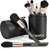 AirWos® 14 Pcs Professional Makeup Brush Set with Case - Synthetic Foundation, Powder, Eyeshadow, Concealer Brushes with Pearl Flash Handles