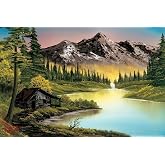 Bob Ross Mountain Retreat Art Print Poster - Happy Accidents Collection - Mountains Painting Cool Wall Decor 16x24