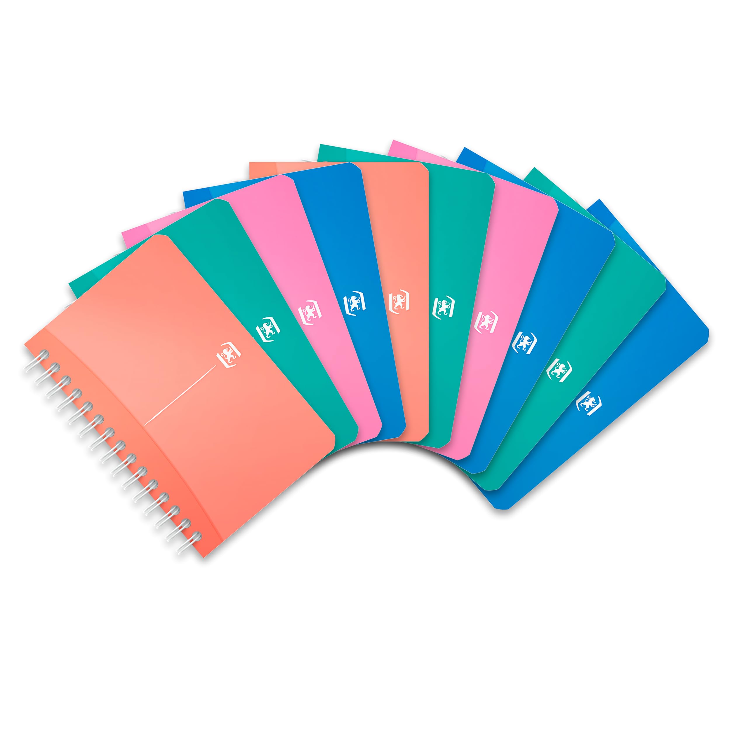 Oxford My Colours Set of 5 Spiral Bound Polypropylene Notebooks Petits Carreaux Assorted Colours