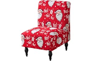 HAOYONG Christmas Armless Accent Chair Cover, Stretch Chair Slipcover Softe Slipper Chair Covers Furniture Protector Covers for Living Dining Room Hotel