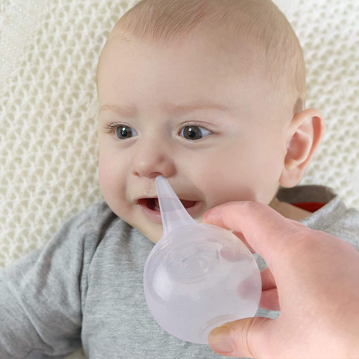 Innovo Hospital Grade Silicone Twister Bulb Baby Ear Syringe and Nasal Aspirator, Snot Sucker and Mucus Sucker, Non-Toxic Nasal Ear Bulb, Cleanable and Reusable, Clear White: Health & Personal Care