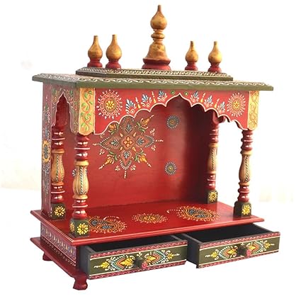 Kamdhenu art and craft Wood Home Temple (18 x 9 x 21 inch, Multicolour)