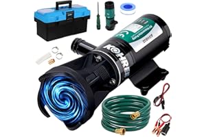 Kohree RV Macerator Pump 12V, 12GPM Quick-Release Self-Priming Macerator Pump for RV, RV Waste Pump Kit with Hose Fittings, RV Black Water Hose, Storage Box, RV Accessories for Camper